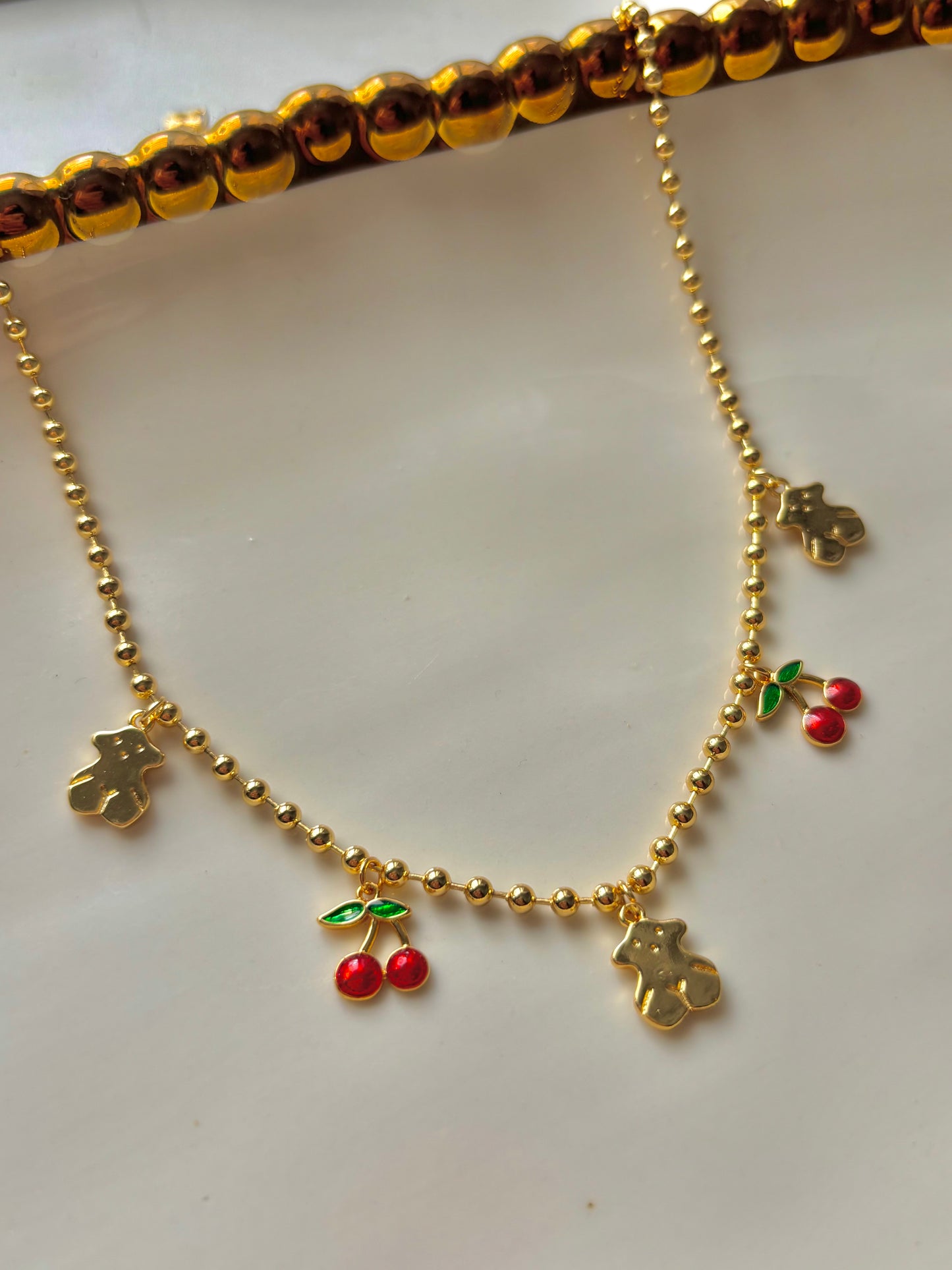 “Cherry Bear Necklace”