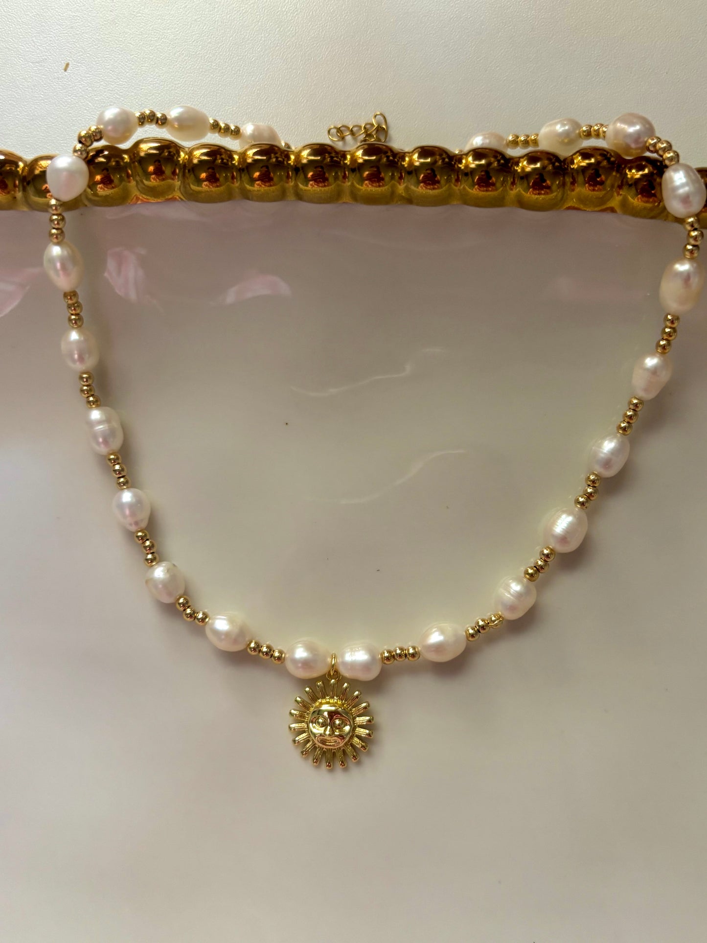 “Pearl Sun Necklace”