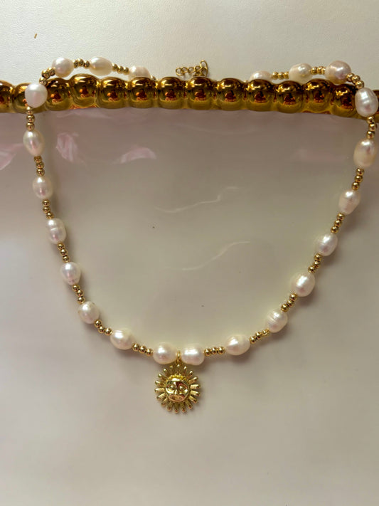 “Pearl Sun Necklace”